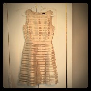 Tahari Tea Length Champagne Cocktail Dress